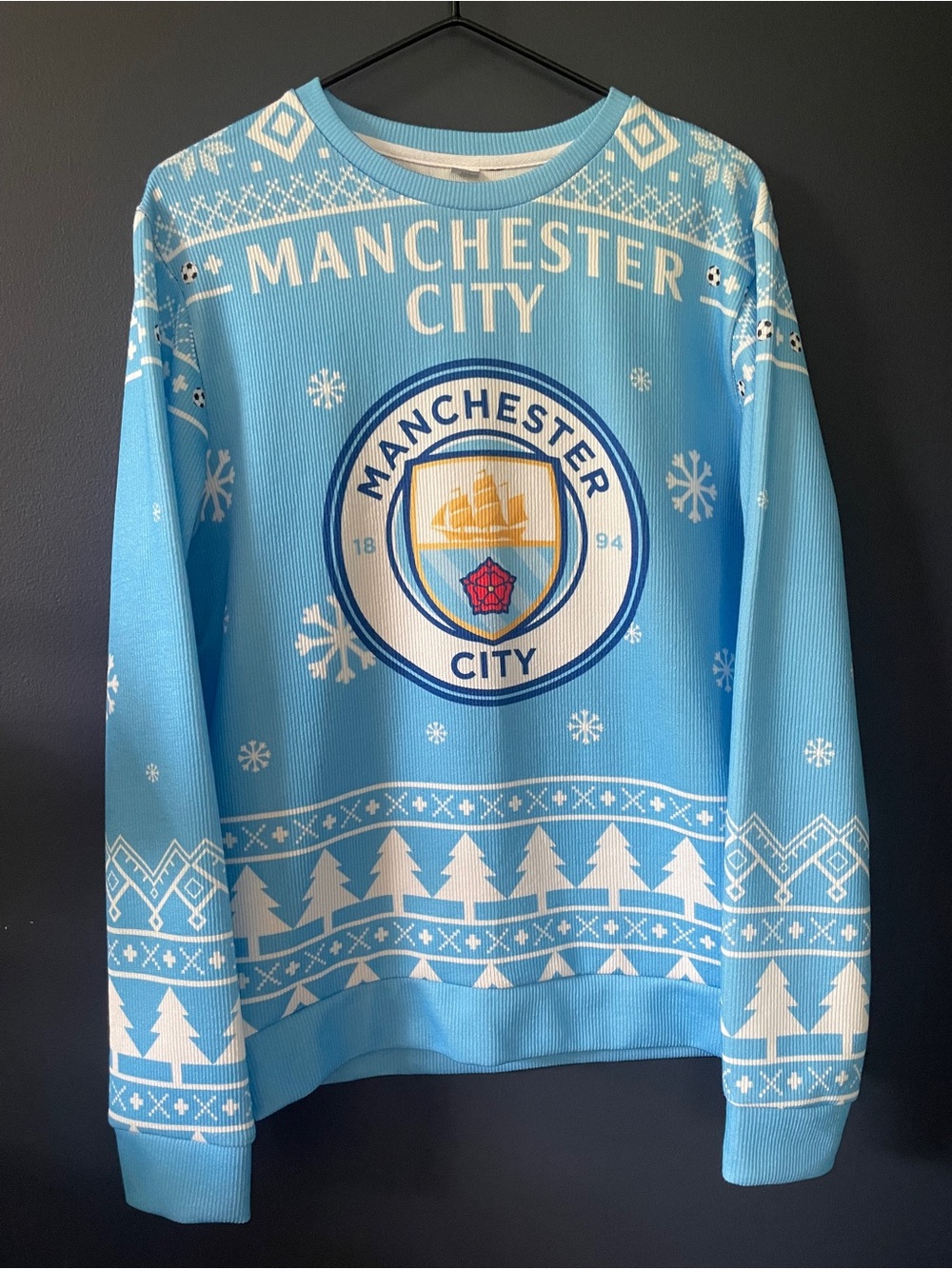Manchester City Festive Holiday Sweatshirt/Sweater, New